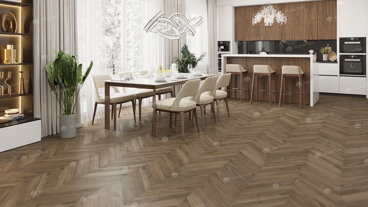 SPC ламинат Alpine Floor - Chevron Дуб Насыщенный (ECO 18-4)