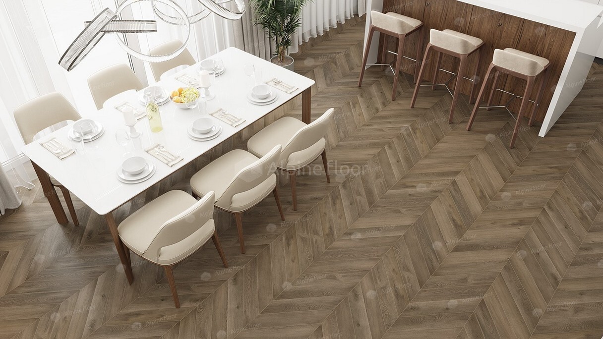 SPC ламинат Alpine Floor - Chevron Дуб Насыщенный (ECO 18-4)