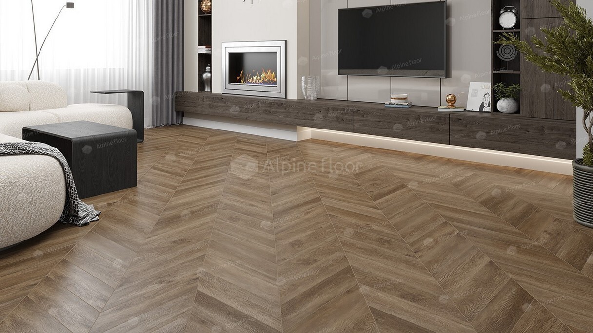 SPC ламинат Alpine Floor - Chevron Макадамия (ECO 18-5)