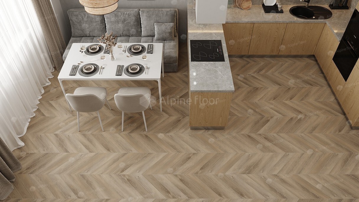 SPC ламинат Alpine Floor - Chevron Дуб Синистра (ECO 18-6)