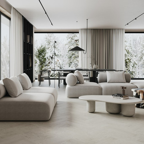 Штучный кварцевый паркет Quartz Parquet - Дуб Песочный (44-408)