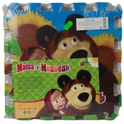 Мягкий детский коврик-пазл - Маша и Медведь
