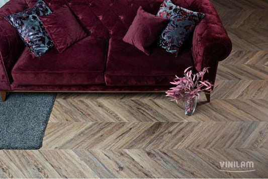 Виниловый ламинат Vinilam - Parquet Chevron Шеврон Лувр (I107516-2.5)