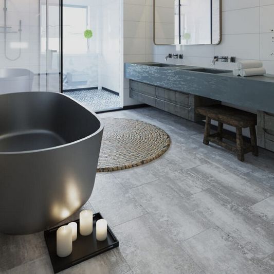 SPC ламинат Stone Floor - Плитка Жемчужно-серая (8875709 НР)