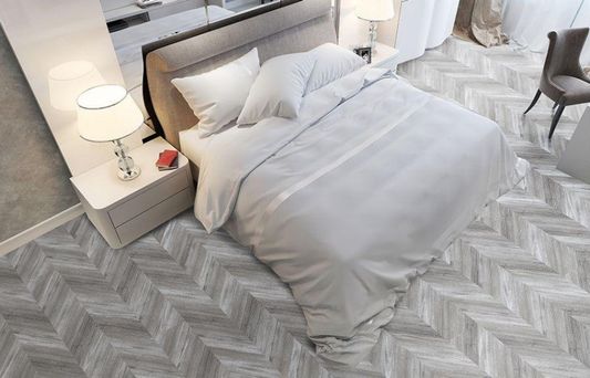 Пробковый пол Corkstyle - Chevron Silver механический замок