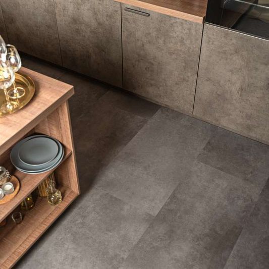 Виниловая плитка Vinilam - Ceramo (клеевой) Цемент стальной