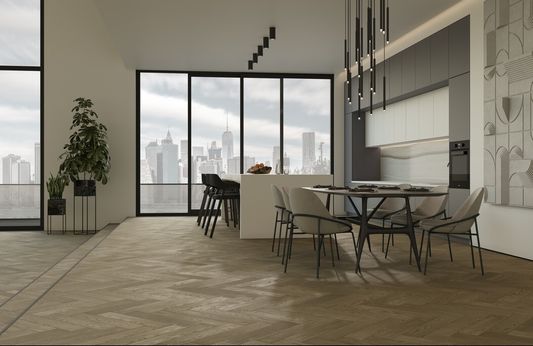 Кварцевый паркет Quartz Parquet Английская Ёлка - Дуб Карельский (33-419 5/0,6 мм)