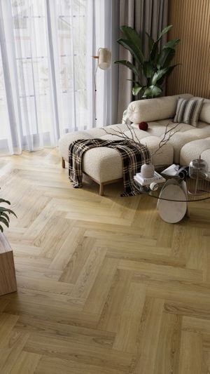 Каменно-полимерный ламинат (SPC) My Step Aqua Herringbone Cork - (EWH-7097)
