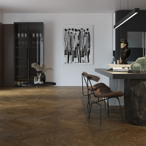 Кварцевый паркет Quartz Parquet Английская Ёлка - Дуб Брауни (33-413 5/0,6 мм)