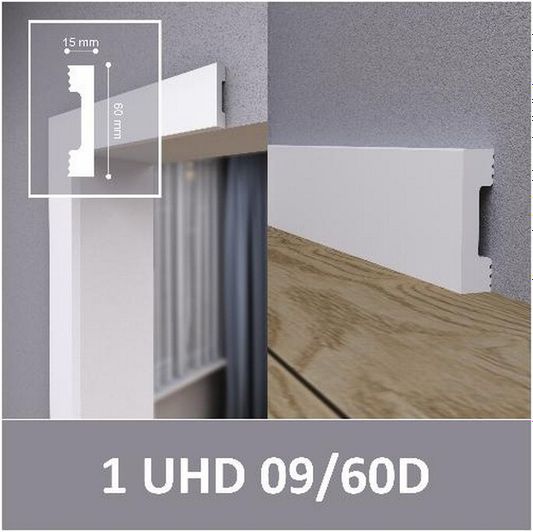 Молдинг настенный/дверной наличник из полимера ультравысокой плотности Solid - 1 UHD 09/60D 2 м