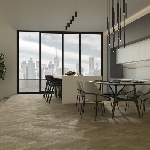 Кварцевый паркет Quartz Parquet Английская Ёлка - Дуб Карельский (33-419 5/0,6 мм)