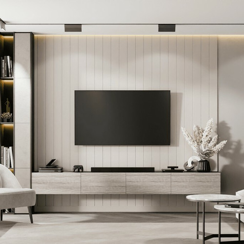 Скандинавская стеновая панель МДФ Ликорн кремовая матовая