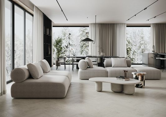 Штучный кварцевый паркет Quartz Parquet - Дуб Песочный (44-408)