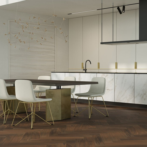 Кварцевый паркет Quartz Parquet Английская Ёлка - Орех Американский (33-400-29 5/0,6 мм)