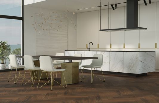 Кварцевый паркет Quartz Parquet Английская Ёлка - Орех Американский (33-400-29 5/0,6 мм)