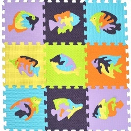 Мягкий детский коврик-пазл - Мозаика с рыбами (MTP-33109)