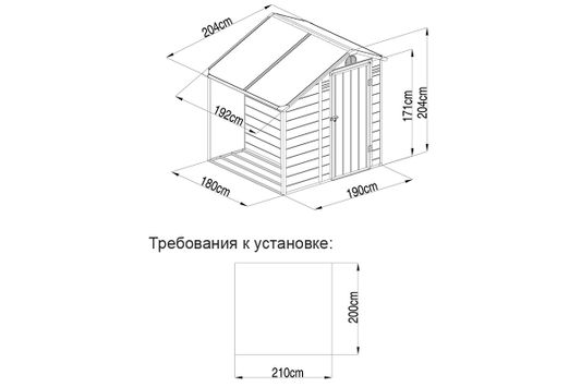 Сарай пластиковый с дровницей Black Fox Modernist D (3.92 кв.м)