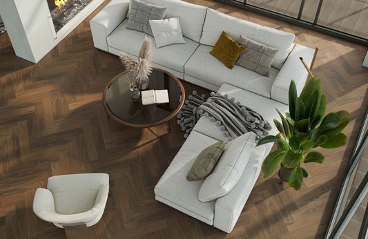 Кварцевый паркет Quartz Parquet Английская Ёлка - Орех Американский (33-400-29 5/0,6 мм)