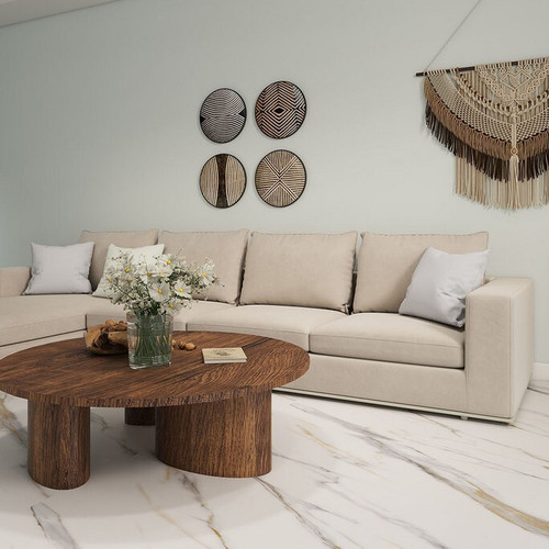 MSPC ламинат Stone Floor - Big Stone Бело-золотой мрамор (DC833 MР)