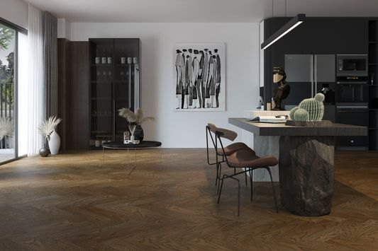 Кварцевый паркет Quartz Parquet Английская Ёлка - Дуб Брауни (33-413 5/0,6 мм)