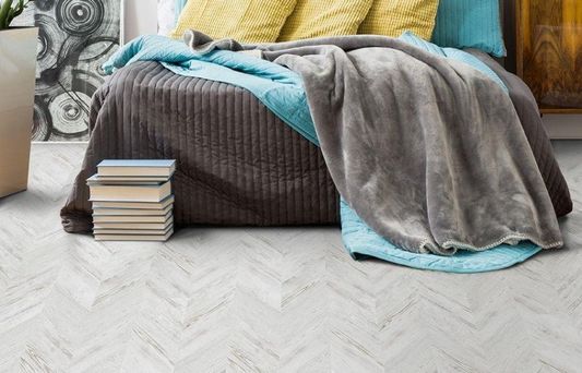 Пробковый пол Corkstyle - Chevron White механический замок