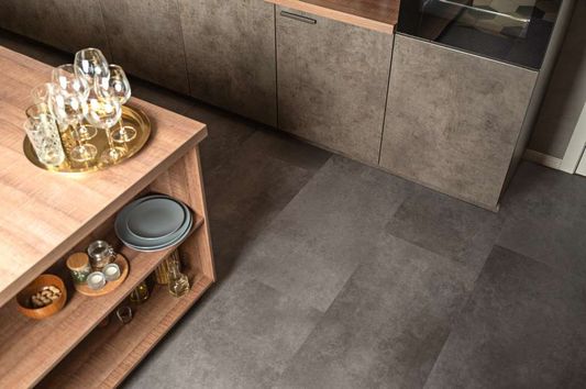 Виниловая плитка Vinilam - Ceramo (клеевой) Цемент стальной