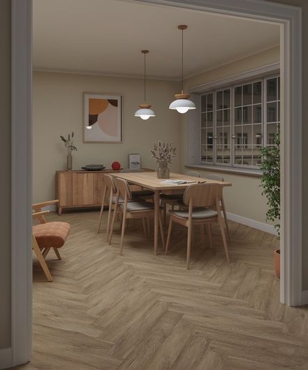 SPC ламинат My Step Аква Елка (Aqua Herringbone) - Рона (MSA149)