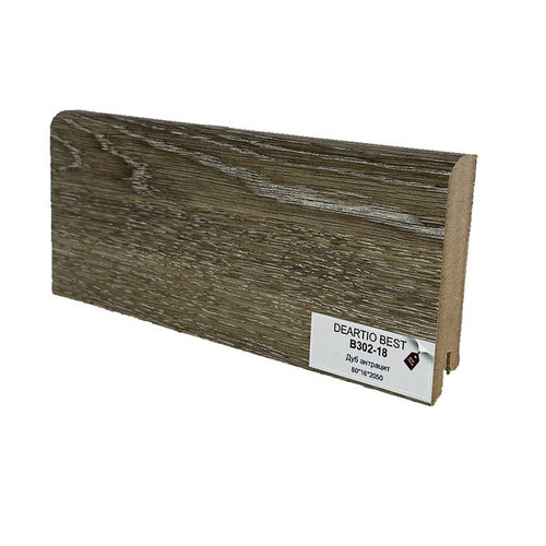 Плинтус напольный МДФ Deartio - Дуб антрацит (B302-18)