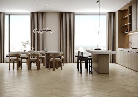 Кварцевый паркет Quartz Parquet Английская Ёлка - Дуб Испанский (33-404 5/0,6 мм)