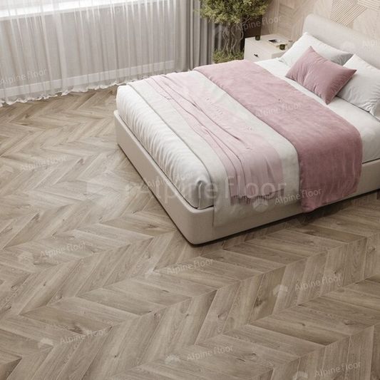 Кварц виниловая плитка Alpine Floor - Chevron LVT Дуб Натуральный Отбеленный (ECO 20-3)