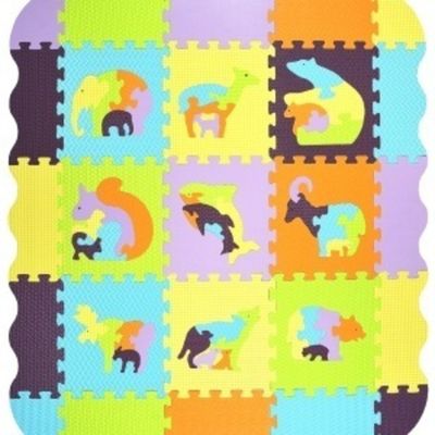 Мягкий детский коврик-пазл - Мозаика с животными (MTP-33209B)